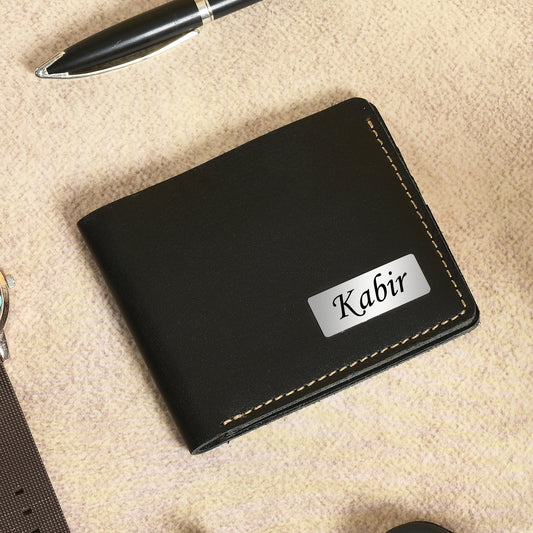 Personalized Genuine Leather Name Men's Wallet | Customised Gift for Boyfriend Friend Husband Father & Son (STYLE ID #17)