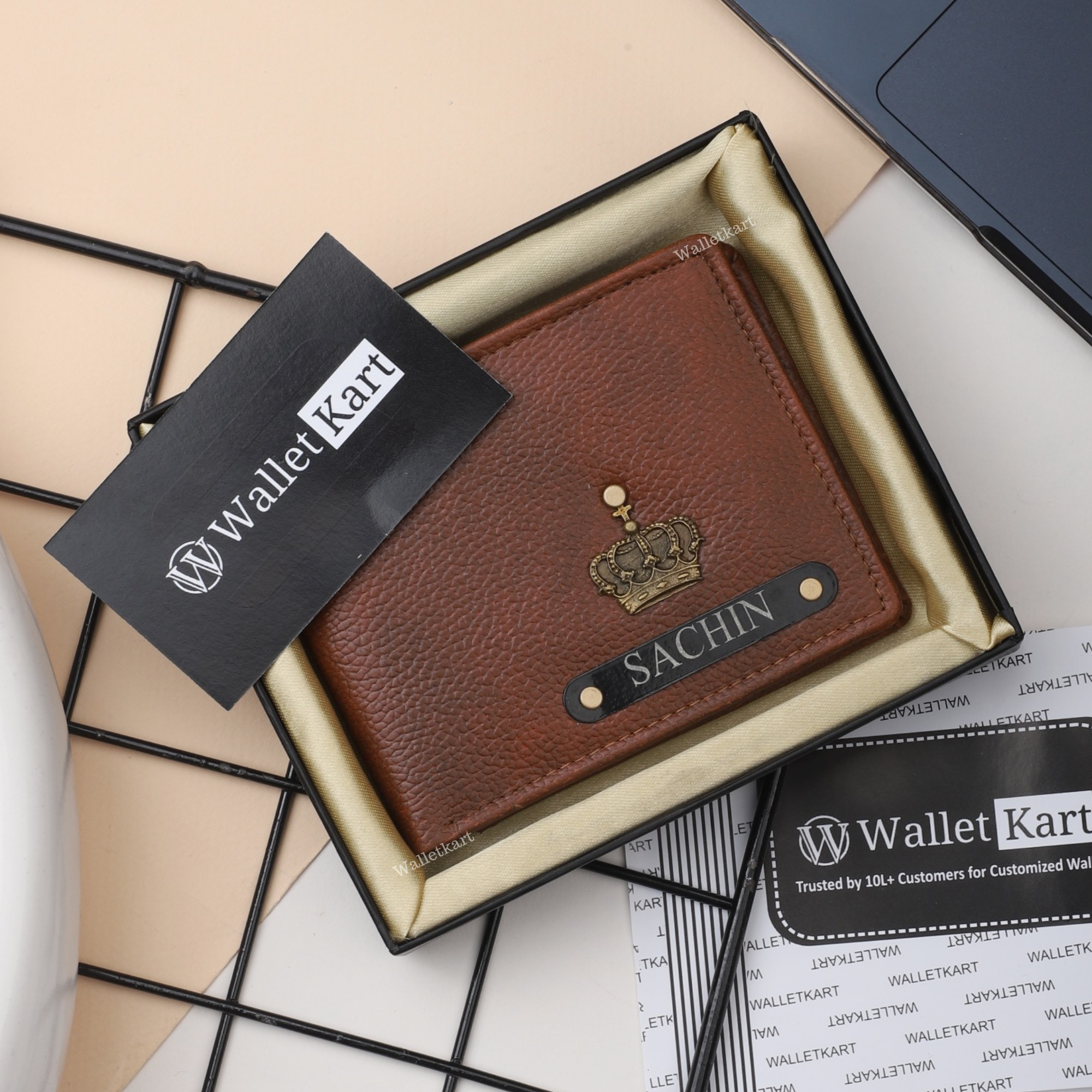 Personalized Leather Name Men's Wallet | Best Customized Gift for Boyfriend Friend Husband Father & Son
