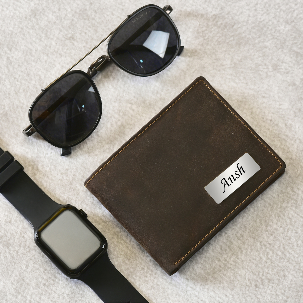 Personalised Leather Wallet for Men | Handmade & Engraved Wallet | Custom Gift with Name   (STYLE ID #22)