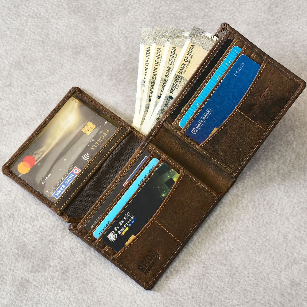 Personalised Leather Wallet for Men | Handmade & Engraved Wallet | Custom Gift with Name   (STYLE ID #22)