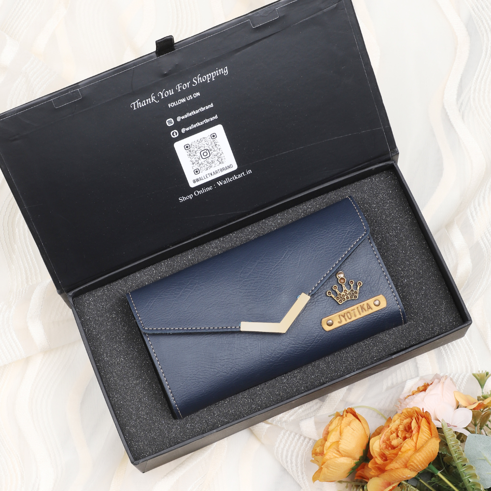 Personalized Leather Name Clutch for Her | Custom Name Wallet for Girlfriend, Romantic Gift for Girlfriend Wife