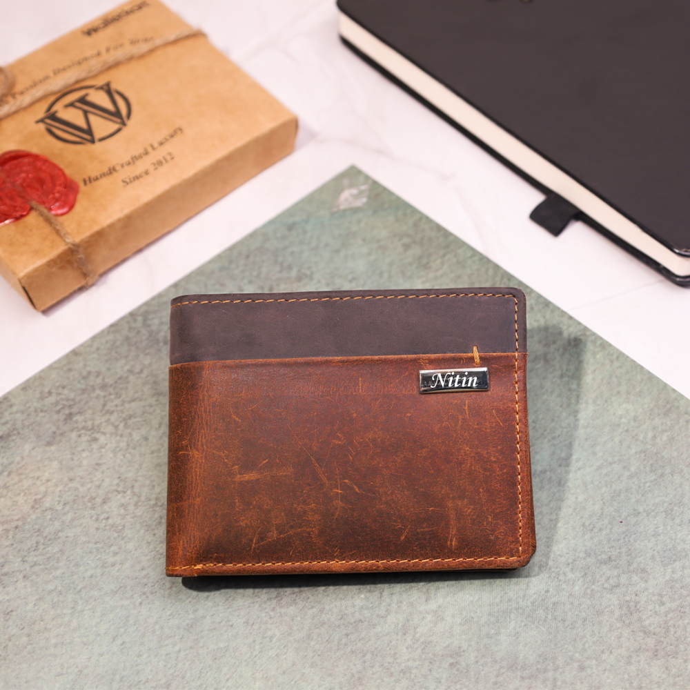 Custom Engraved Handcrafted  Genuine Leather Men’s Wallet | Elegant Gift Choice for Boyfriend Friend Husband Father & Son  (STYLE ID #24)