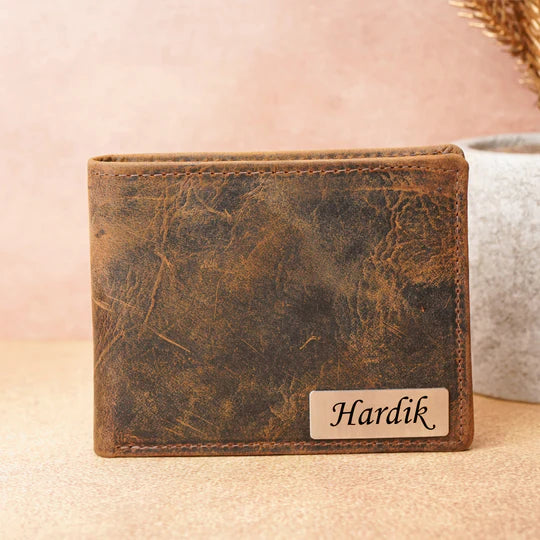 Personalised Leather Wallet for Men | Handmade & Engraved Wallet | Custom Gift with Name   (STYLE ID #22)