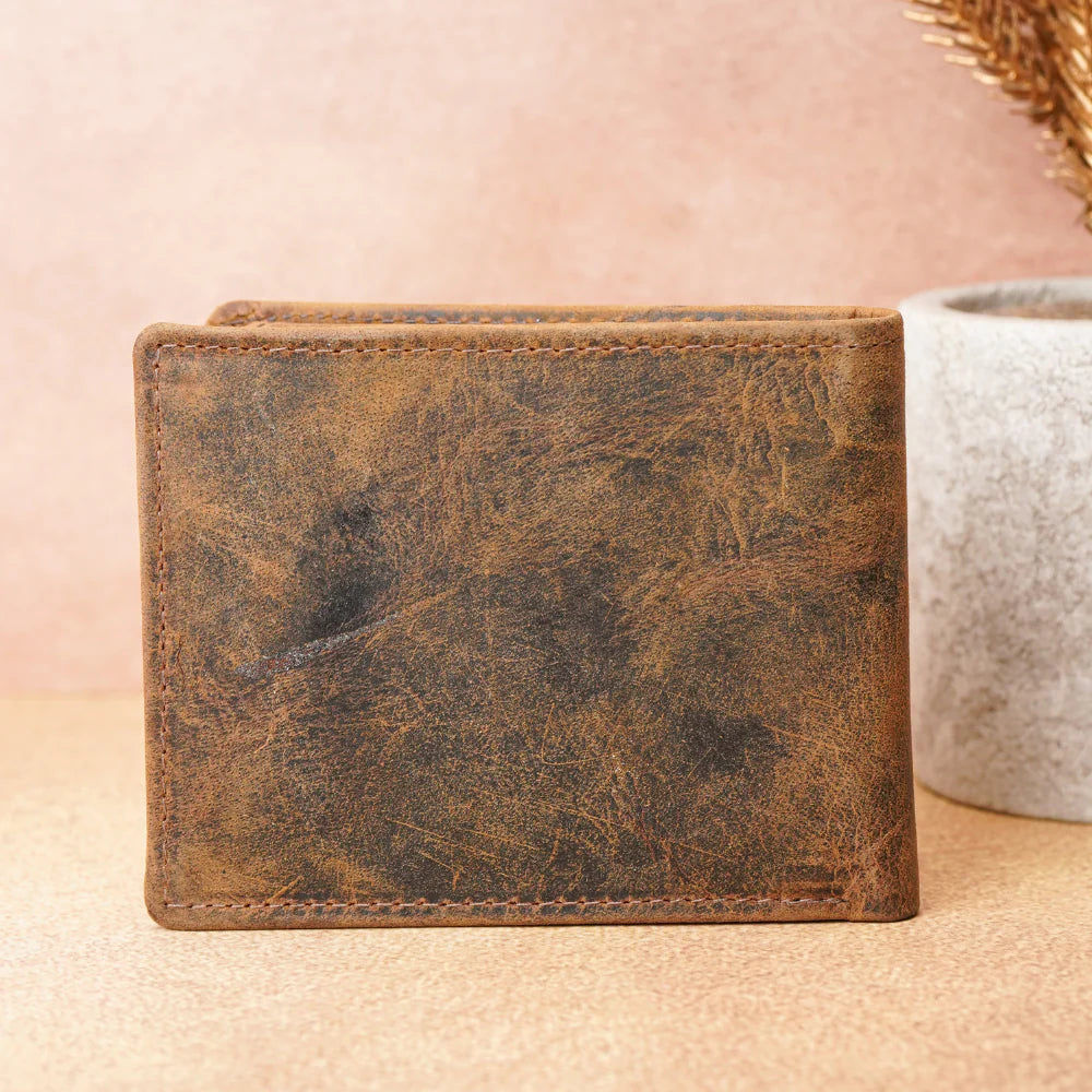 Personalised Leather Wallet for Men | Handmade & Engraved Wallet | Custom Gift with Name   (STYLE ID #22)