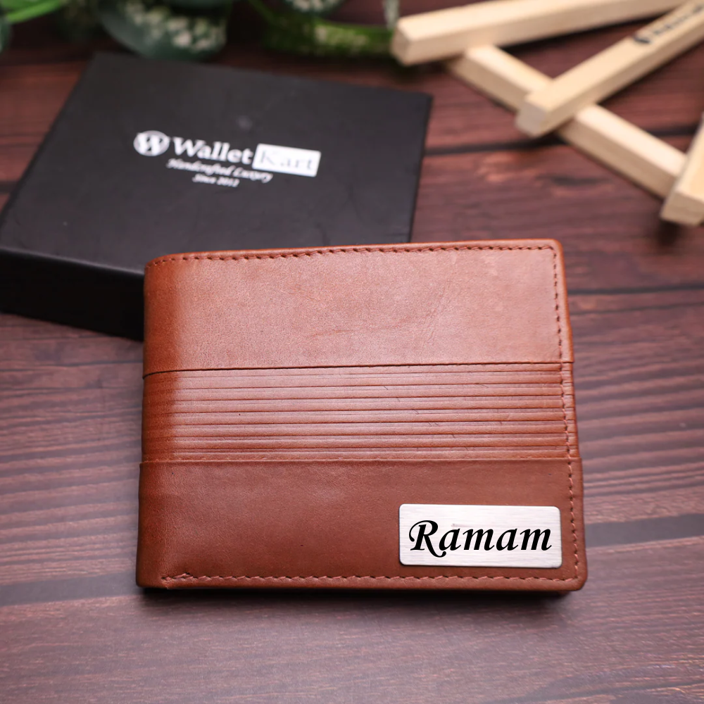 Custom Genuine Leather Men’s Wallet – Personalized Gift for Him STYLE ID #15)
